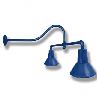 Down Shades on Double Light Gooseneck Arm