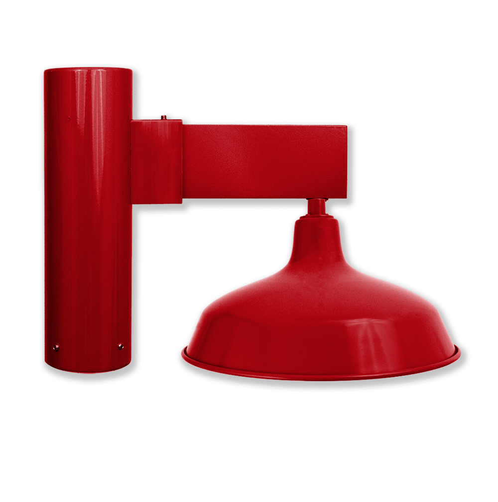 LED RLM Shade on Straight Arm Post Mount