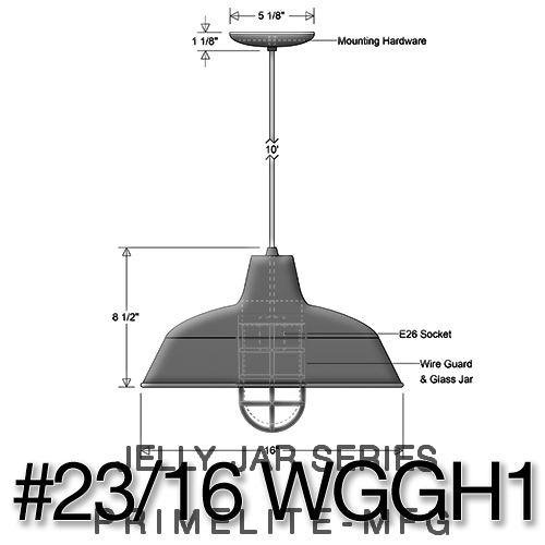 technical drawing - Pendant #23/16 WGGH Cord