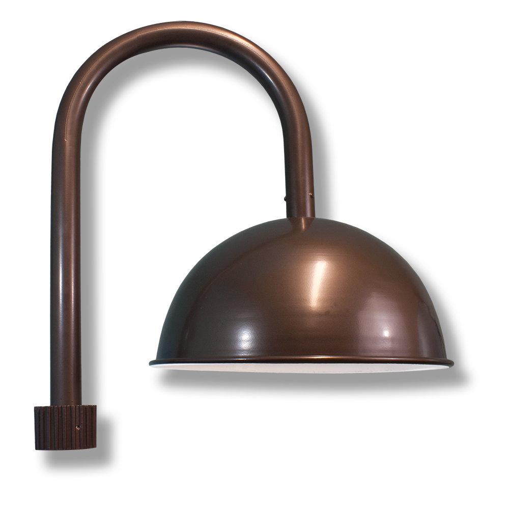 Dome Shade on Top Mount Heavy Gauge J Arm