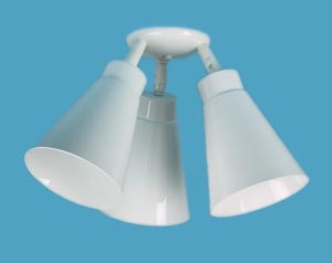 3 Tapered shades ceiling mounted with swivels