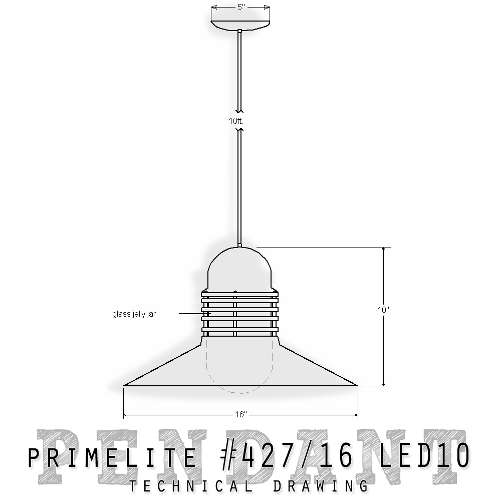 technical drawing pendant #427/16 LED13