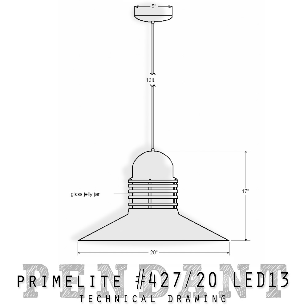 technical drawing pendant #427/20 LED13