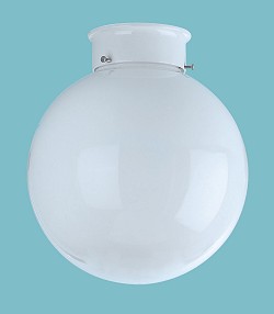 Small White Glass Matte Globe – Ceiling Flush