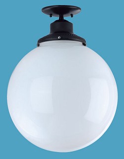 Large White Polyethylene Globe – Ceiling Flush