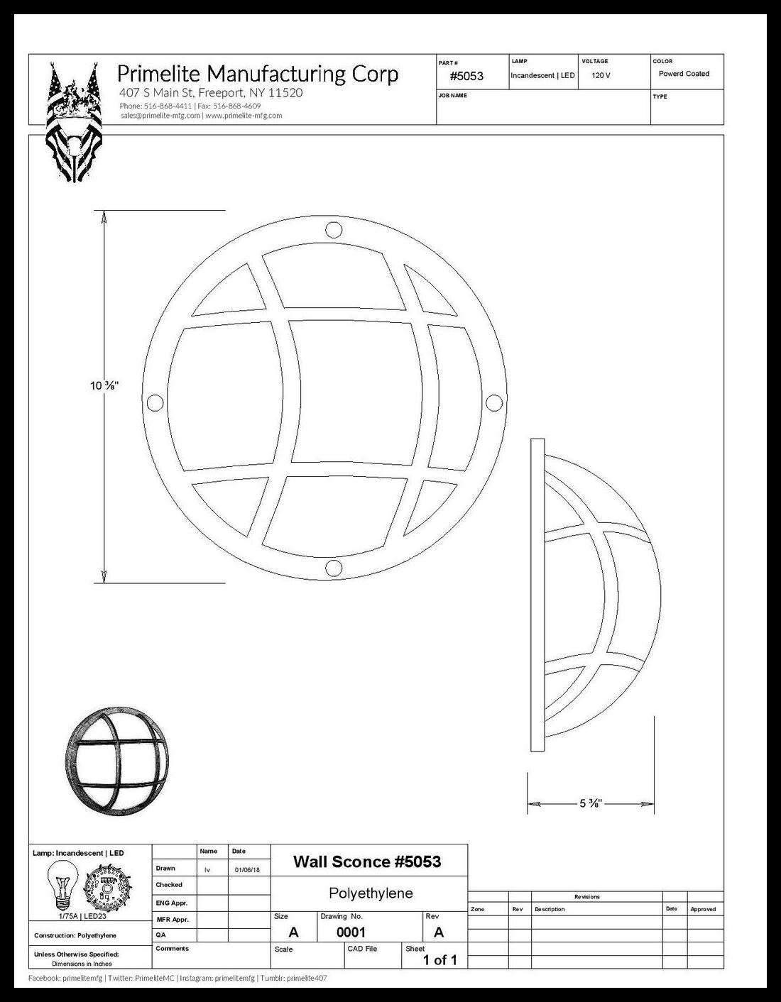 Nautical Round Ceiling & Wall Sconce with Cross Bars - Image 2