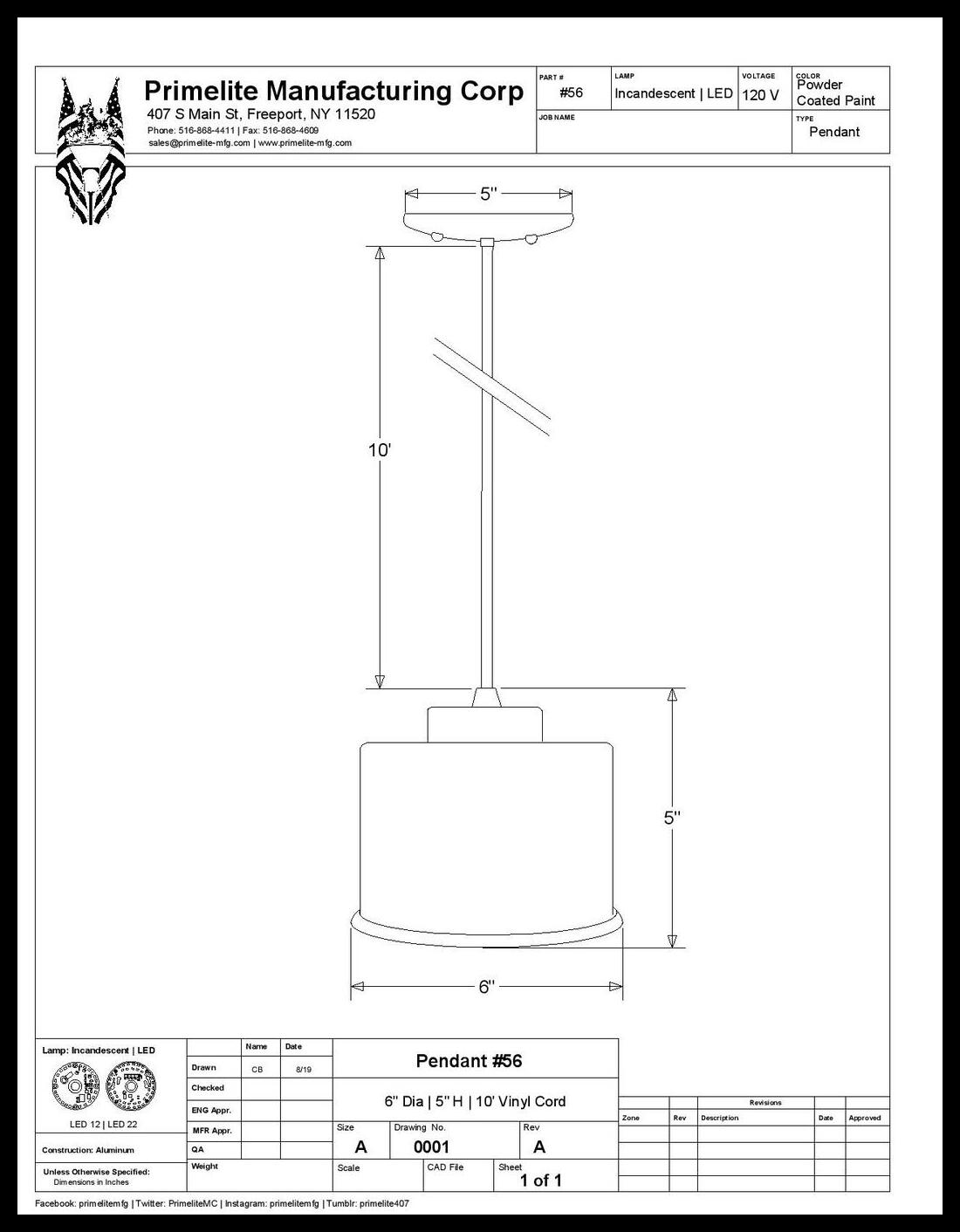 6" x 4" Can Pendant Light - Image 3