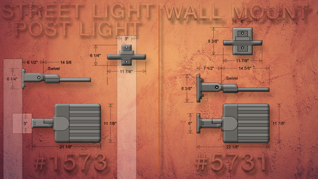 <span style="font-size: 12px;"><em>Our exploration into exterior lighting began with the LED Street Light #1573 LED and its counterpart, the Adjustable Wall Mount #5731 LED</em></span>