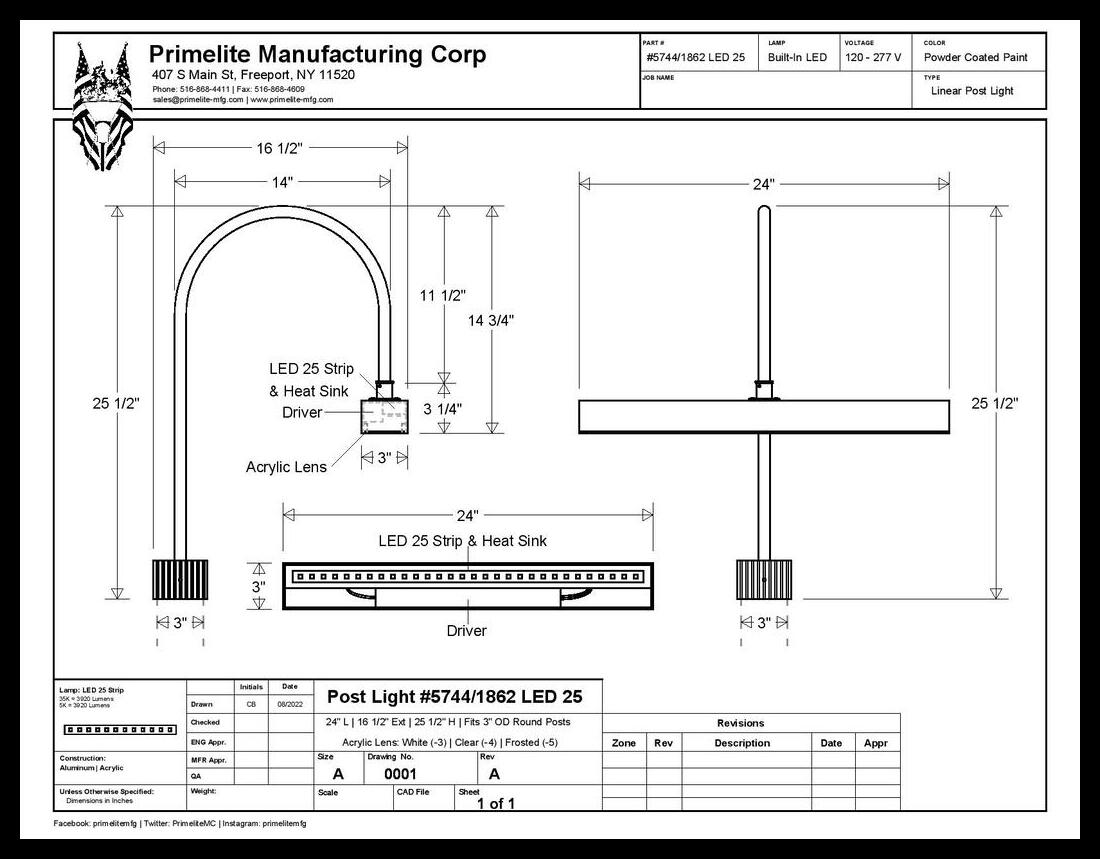 2' LED Linear Sign Light Post Mount - Image 2