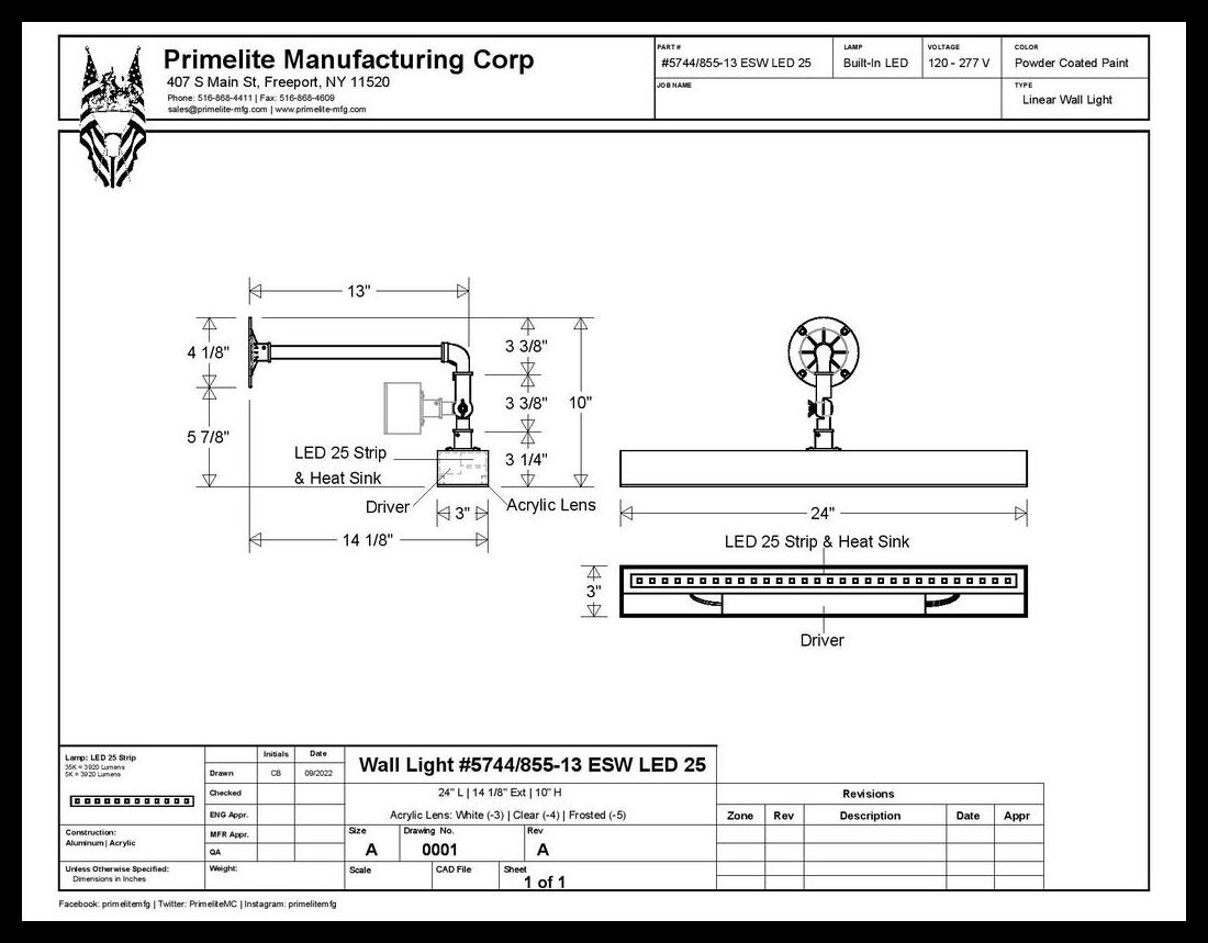 2' LED Linear Sign Light on Straight Arm with Swivel - Image 2