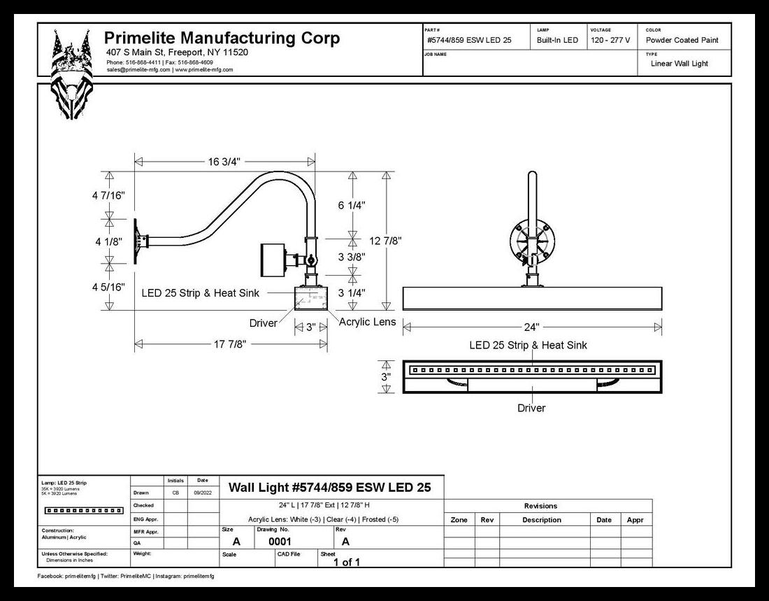 2' LED Linear Sign Light on Double Light Gooseneck Arm - Image 2