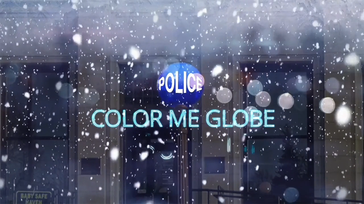 Colorful Globes # 280-Blue, Red and Green