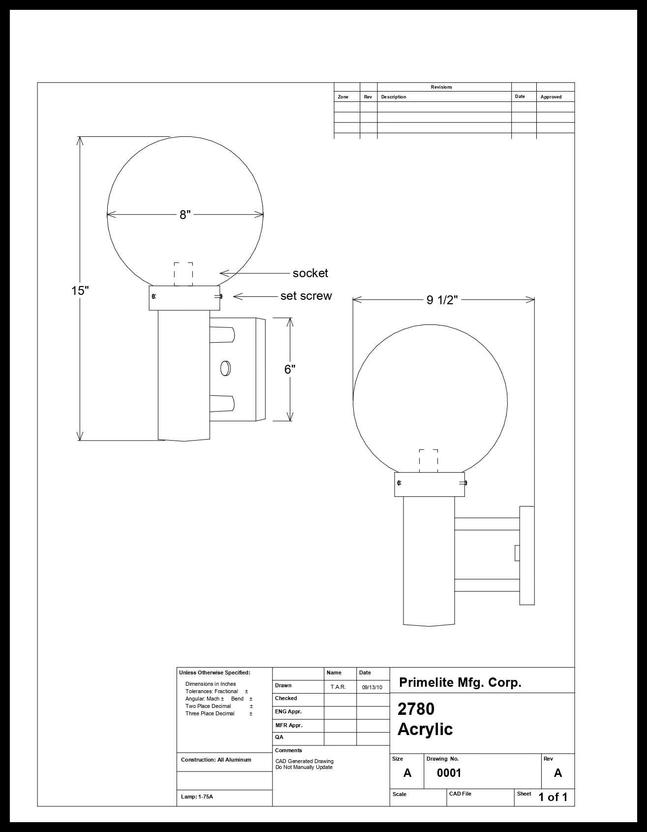 Globe with Cage on Aluminum Wall Bracket - Image 2