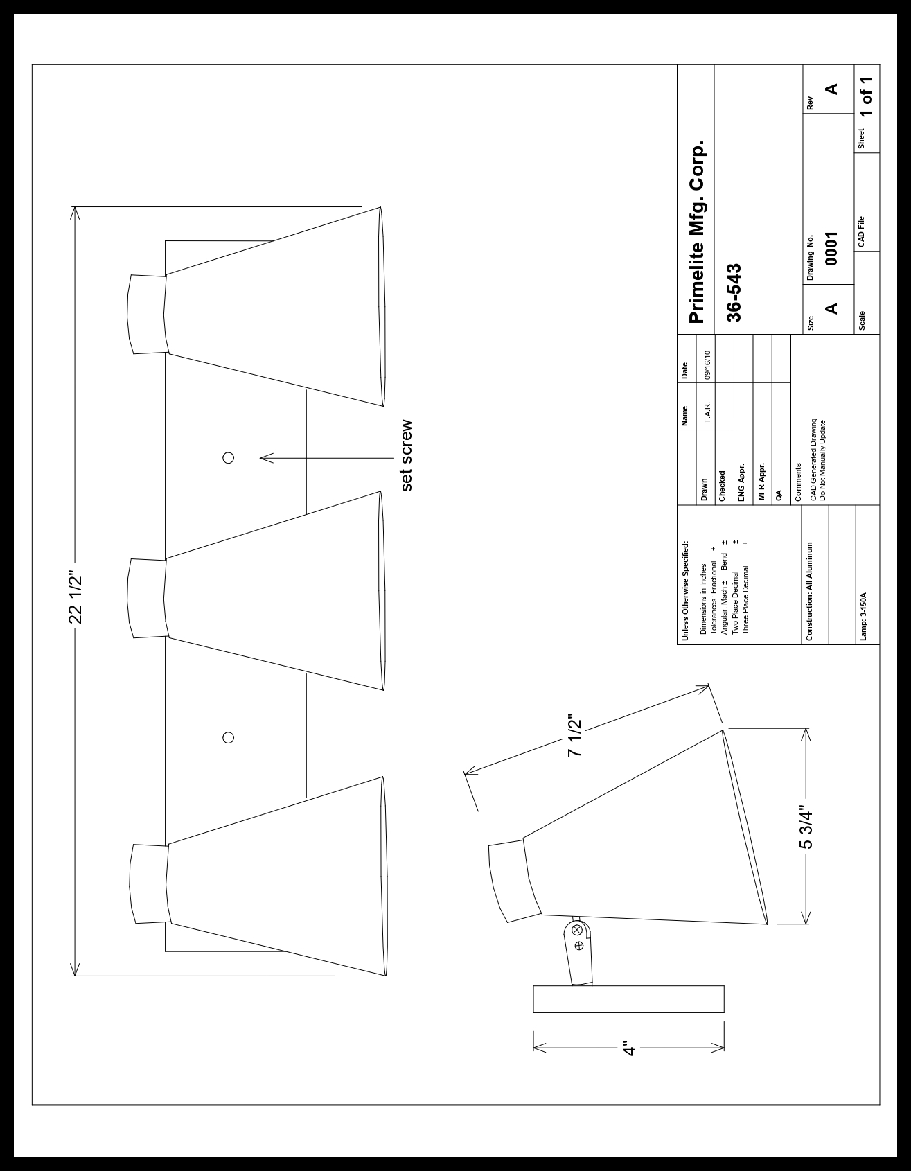 3 Tapered shades Wall Mount with swivels - Image 2