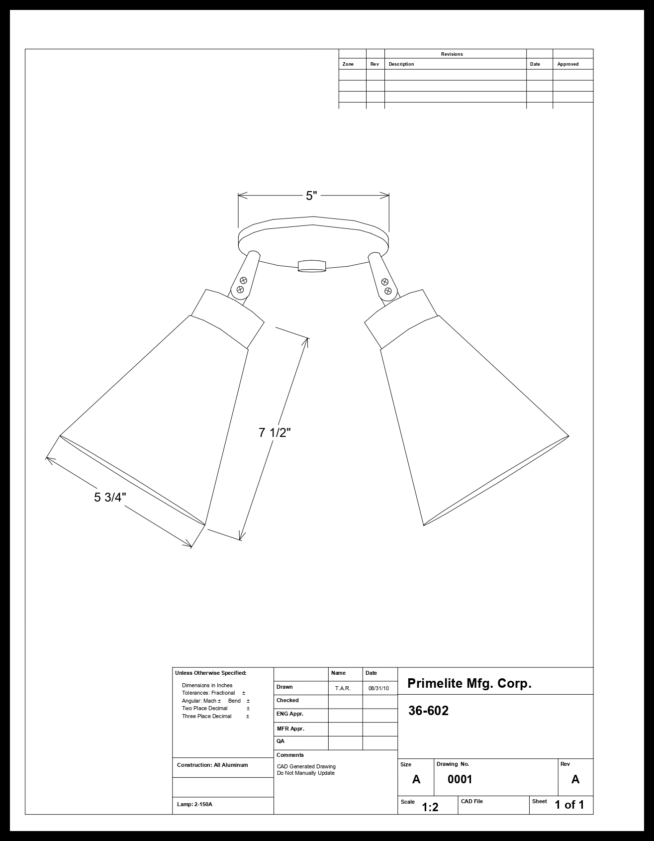 2 Tapered Bullet shades Ceiling Lighting Fixture - Image 2