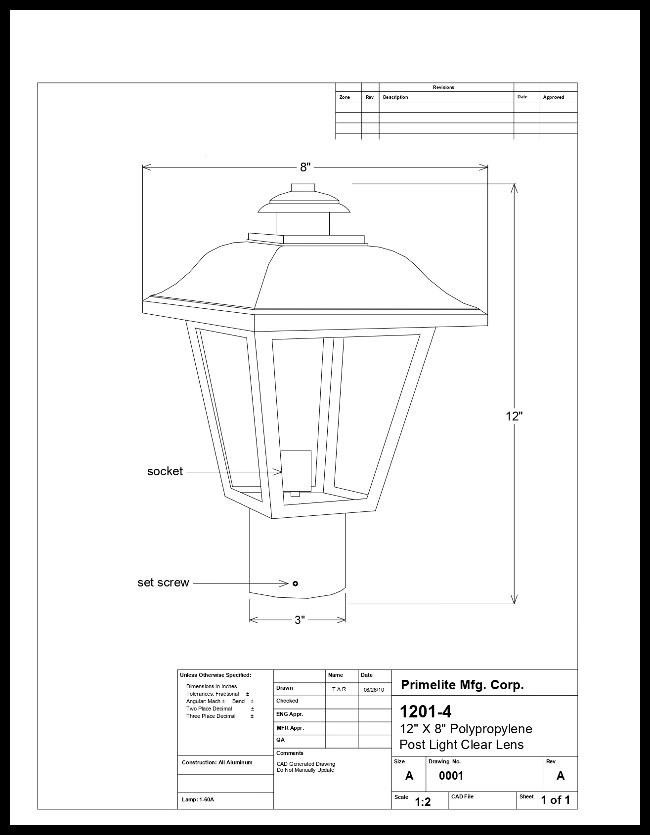 Black Polycarbonate Small Coachman Post Light - Image 2