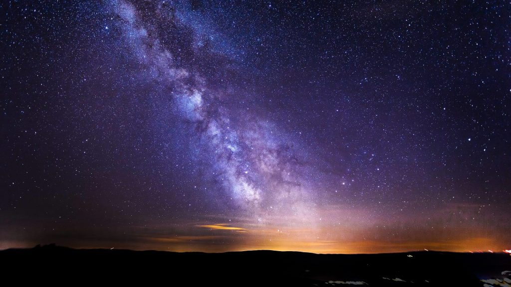 Beautiful night view of the galaxy and stars