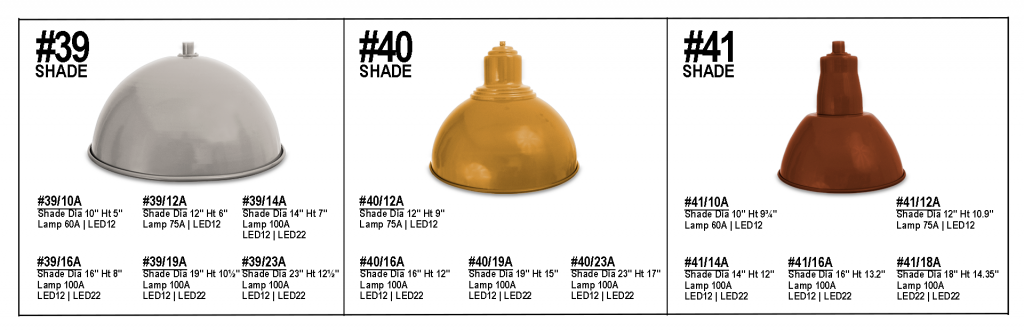<em><span style="font-size: 12px;">Examples of Primelite "Spun" gooseneck and pendant shades</span></em>